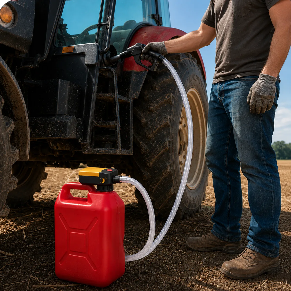 FN901 portable pump refueling a tractor